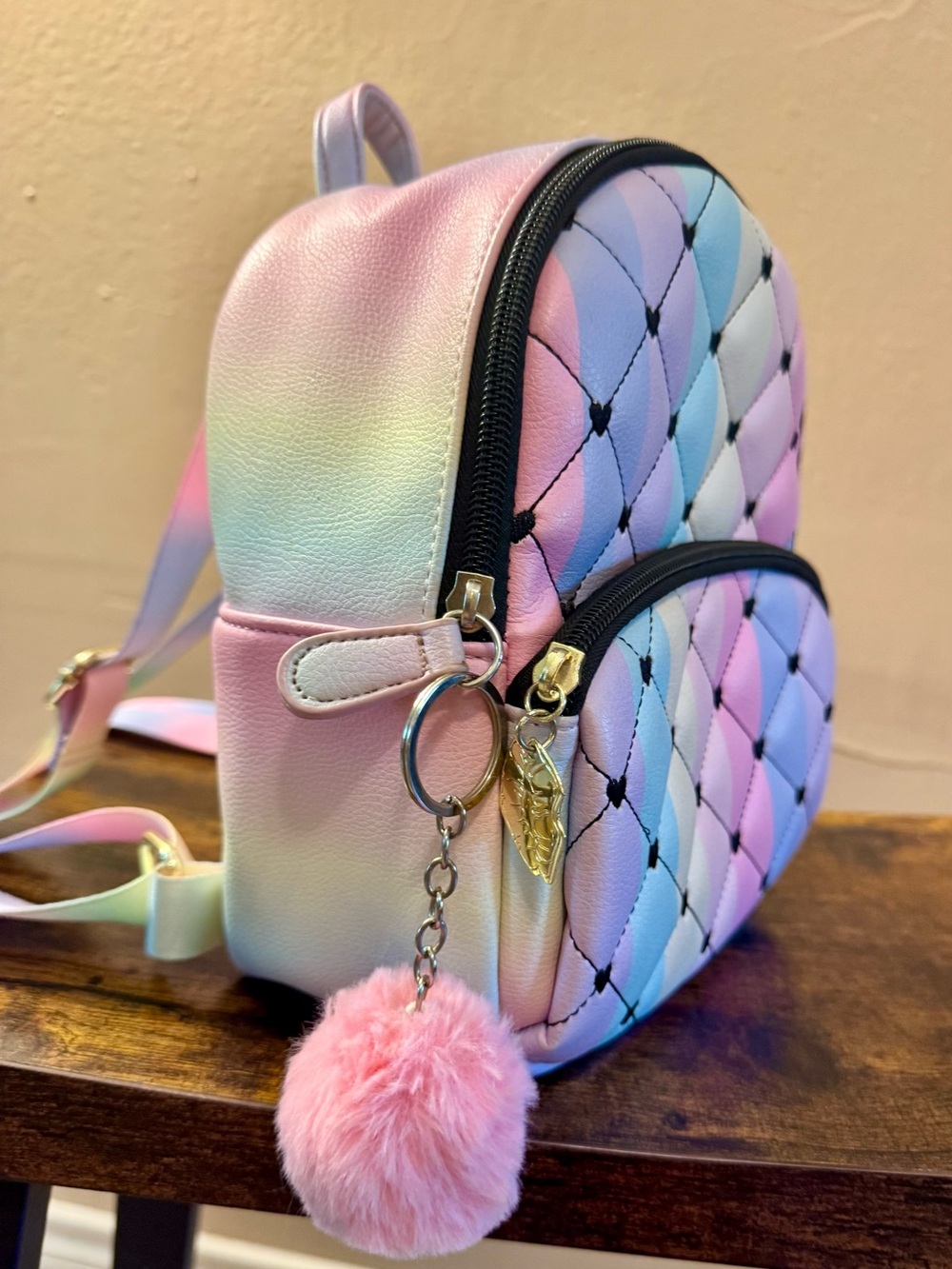 Luv Betsy Betsy Johnson rainbow Heart Mini Backpack Purse - Picture 4 of 12